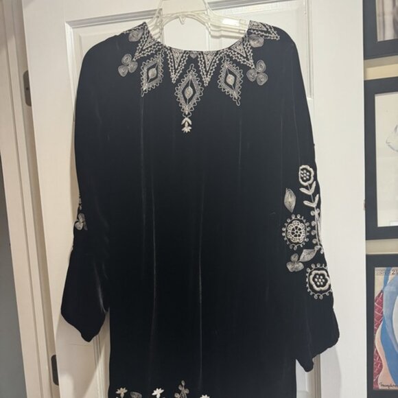 Johnny Was Embroidered Velvet Dress - Picture 2 of 6
